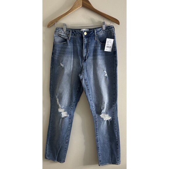 NWT Articles of Society High Rise Straight Distressed Jeans wash Haralson 27 - Picture 1 of 15